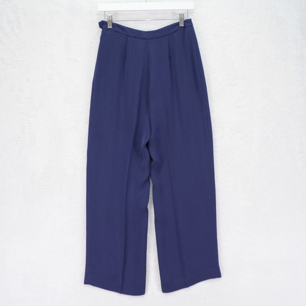 Petite Sophisticate Lined Sheer Blue Pants Polyester -2- 27 / 29.5‎ Mid Rise